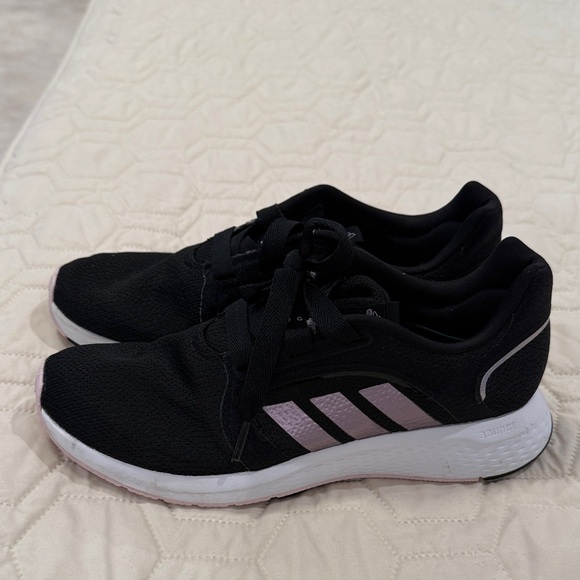 Adidas Women's Black and Light Pink Athletic Shoes - Picture 1 of 4